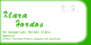 klara hordos business card