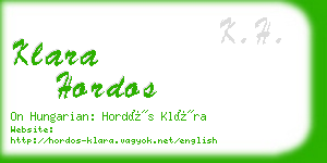 klara hordos business card